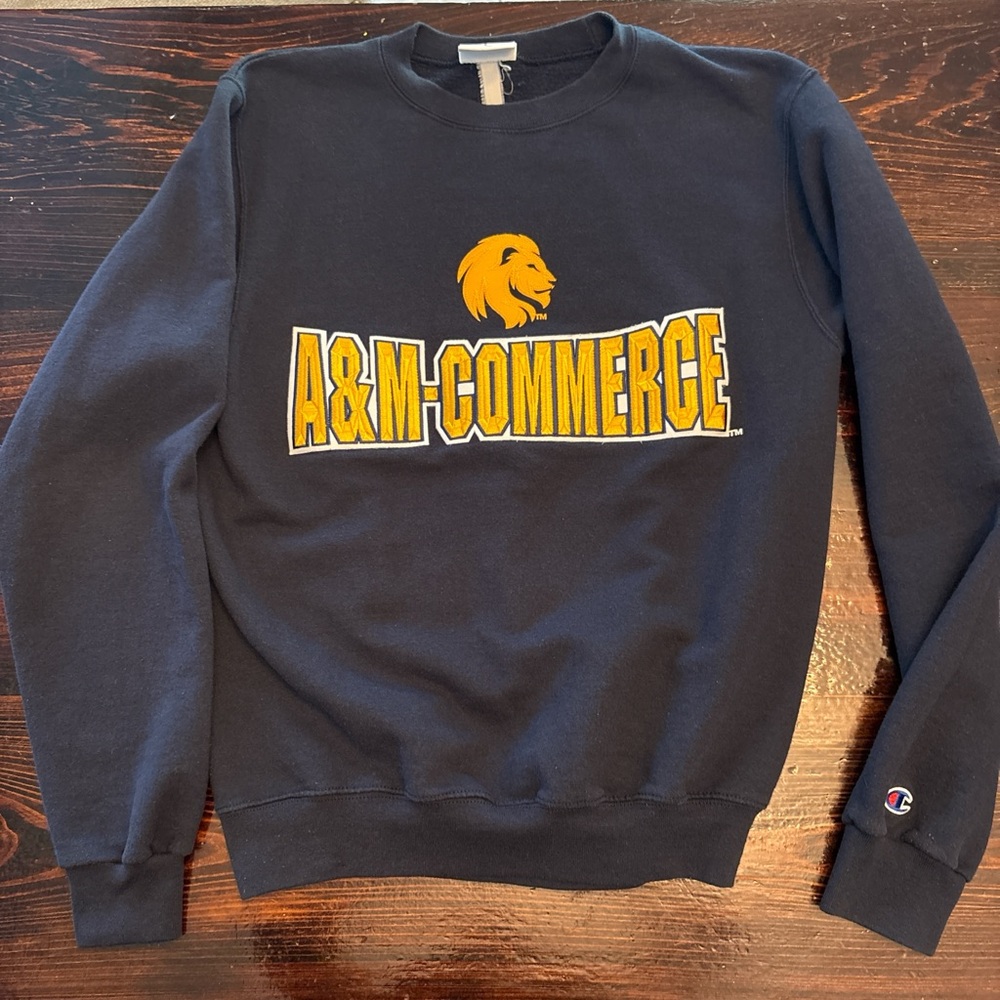 Champion Black Sweatshirt with Gold A&M-Commerce Logo